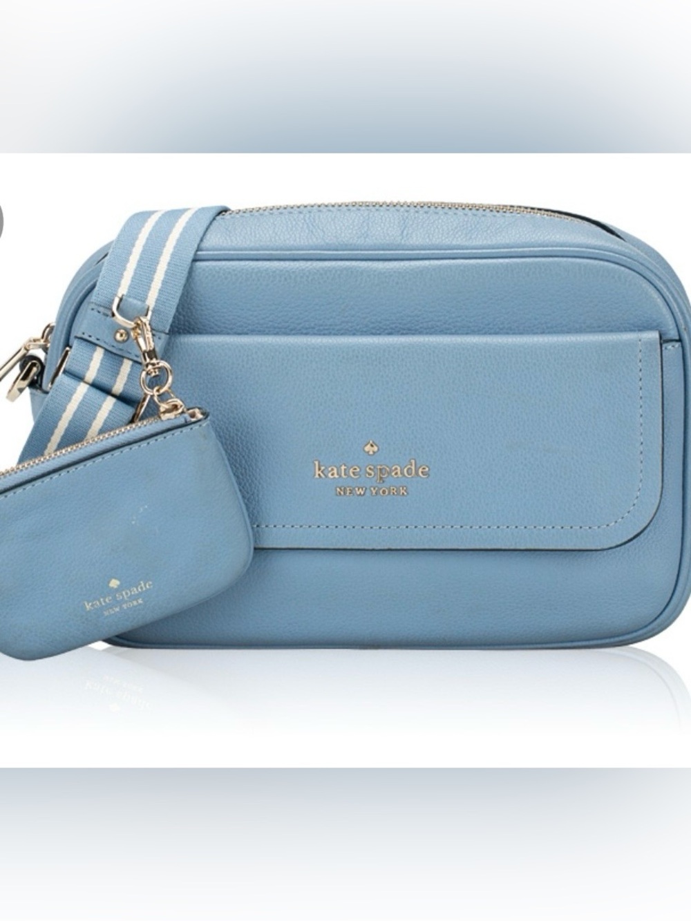 kate spade light blue leather crossbody bag; Beautiful!